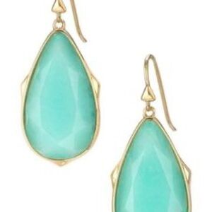 Stella & Dot Blue and Gold Teardrop Earrings